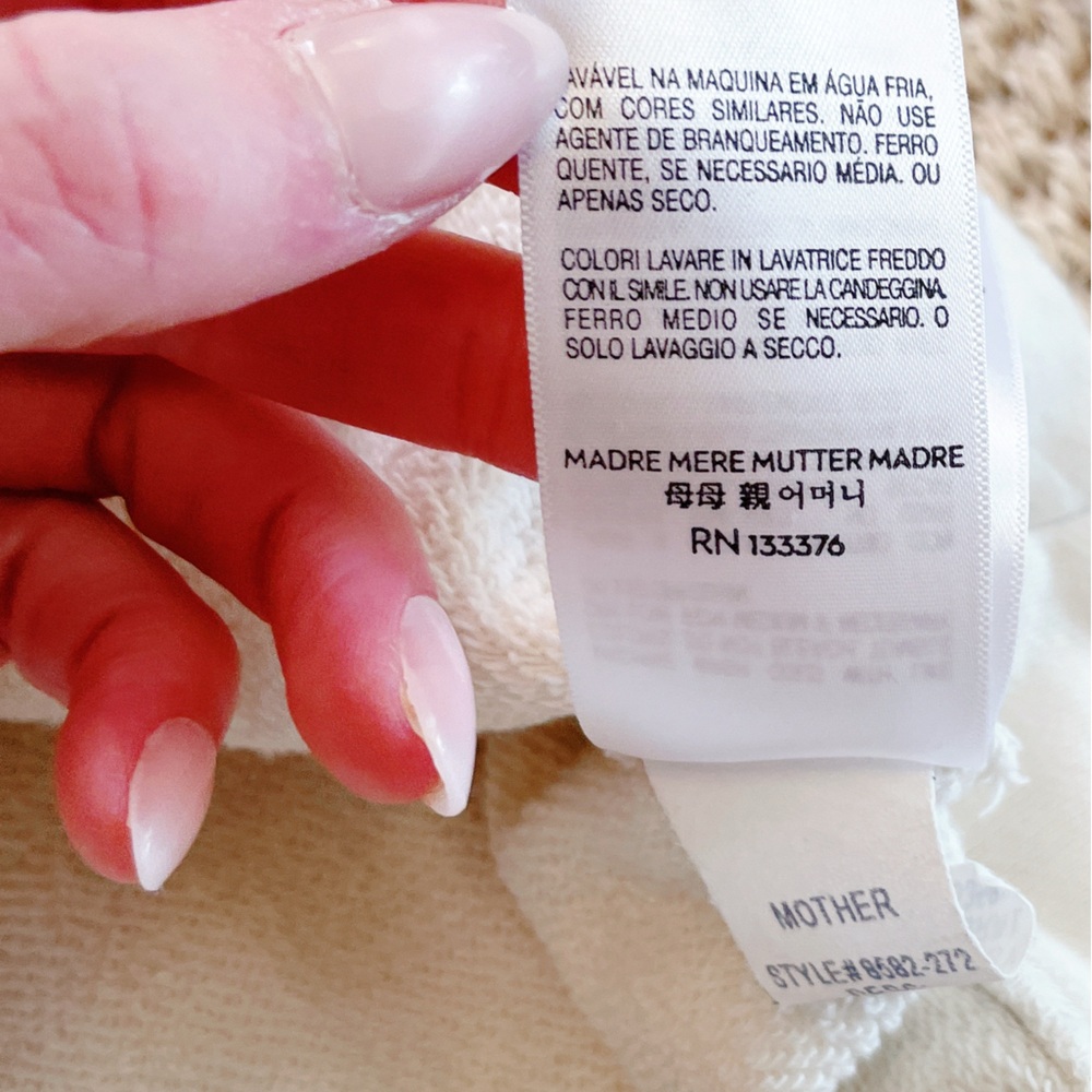 MOTHER Cream Lace-Up V-Neck Sweater - Picture 10 of 12